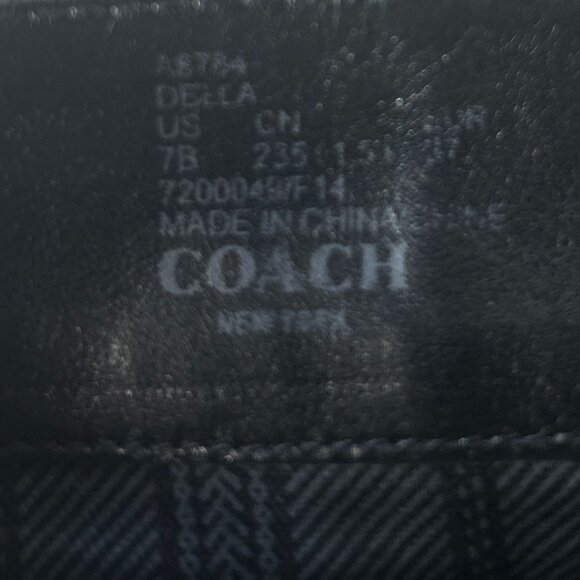 Coach SZ 7 Della Black Leather Wedge Heel Knee High Boot Closet Staple - Picture 11 of 11